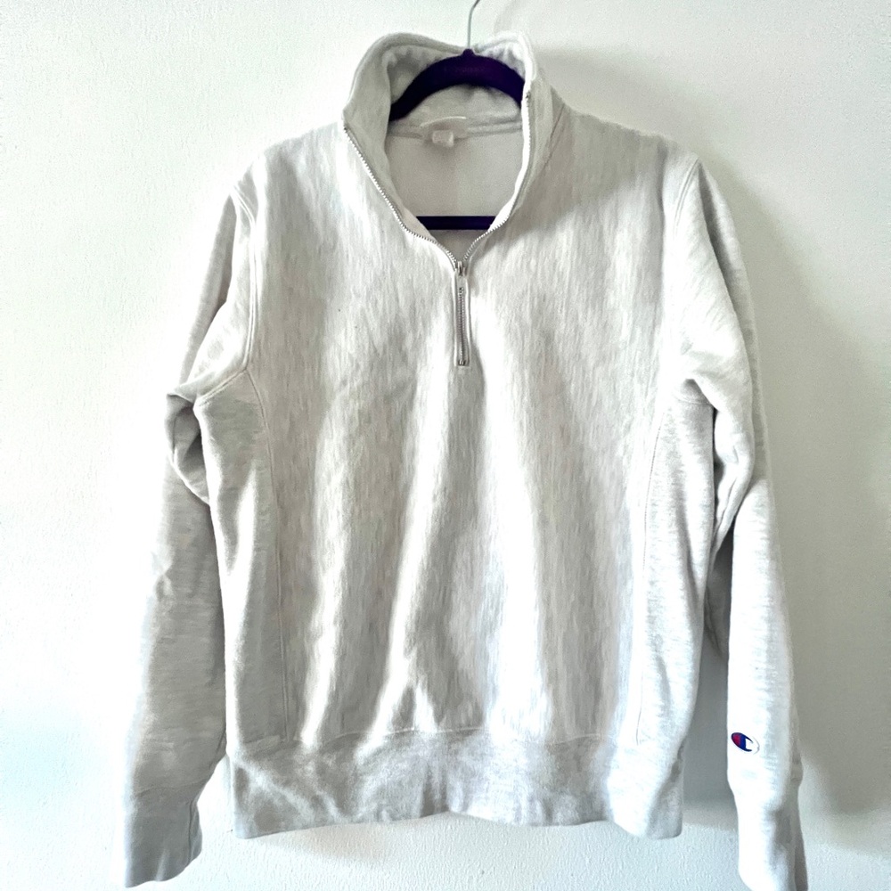 Champion Men's Gray Quarter-Zip Sweatshirt